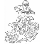 Dibujo para colorear Dibujo De Moto De Enduro Para Pintar Y Colorear Esta Mi Moto Alpina Derrapante