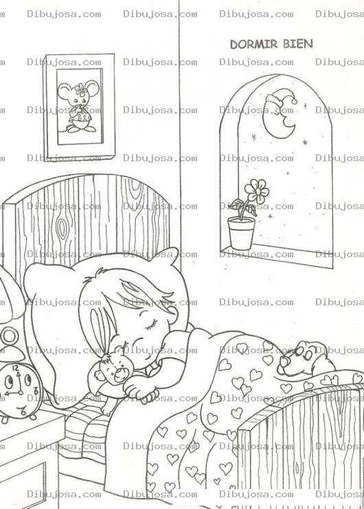 Dibujo para colorear Colorear nino durmiendo de precious moments