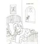 Dibujo para colorear Colorear nino durmiendo de precious moments