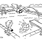 Dibujo para colorear Piscina Con Trampolin Dibujo De Ninos Jugando En Una Pisina Para Pintar Y Colorear