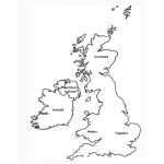Dibujo para colorear Colorear mapa de Inglaterra Reino Unido UK
