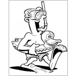 Dibujo para colorear Salvavidas Inflable Dibujo De Hombre Con Salvavidas De Patito Para Pintar Y Colorear