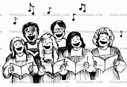 Dibujo para colorear Coro De Iglesia Para Pintar Y Colorear Dibujo De Coristas De Himnos Villancicos Coritos Canticos Y Cantatas