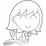 Dibujo para colorear Lasirenita Dibujo De Nina Sirenita Para Pintar Y Colorear Chiquilla Convertida En Una Linda Sirena