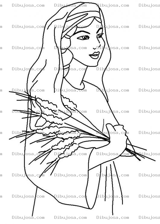 Dibujo para colorear Dibujo De Rut De La Biblia Para Pintar Y Colorear A Rut De Dibujos Biblicos