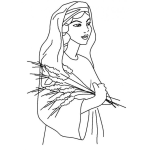 Dibujo para colorear Dibujo De Rut De La Biblia Para Pintar Y Colorear A Rut De Dibujos Biblicos