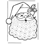 Dibujo para colorear Dias Para Navidad Dibujo De Cara De Santaclaus Con Un Calendario En La Barba Para Marcar Los Dias Que Faltan Para Navidad Para Imprimir Pintar Y Colorear