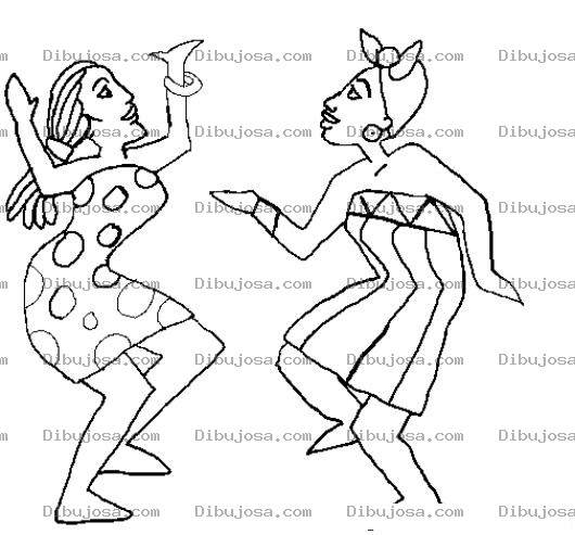 Dibujo para colorear Dibujo De Negritas Bailando Punta Para Pintar Y Colorear Mujeres De Livingston
