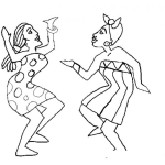 Dibujo para colorear Dibujo De Negritas Bailando Punta Para Pintar Y Colorear Mujeres De Livingston
