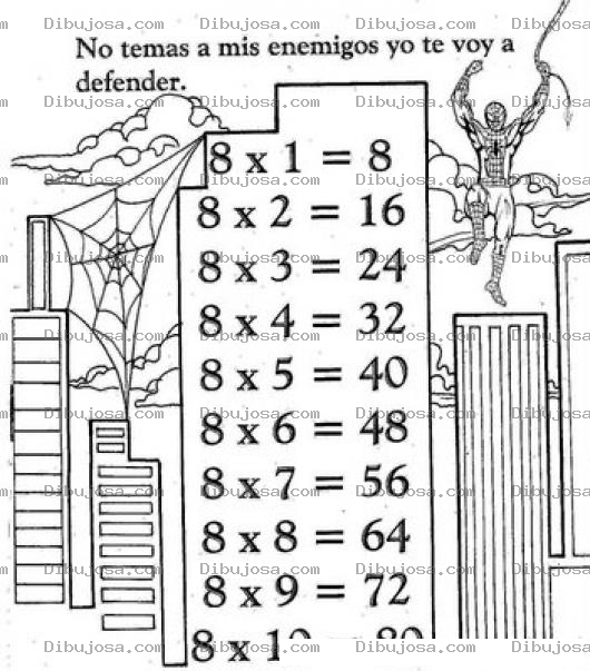 Dibujo para colorear Tablas De Multiplicar Dibujo De La Tabla De Multiplicar Del 8 Para Pintar Y Colorear La Tabla Del Ocho Tabladel8 tabladelocho