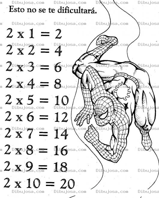 Dibujo para colorear Tablas De Multiplicar Dibujo De La Tabla De Multiplicar Del 2 Para Pintar Y Colorear La Tabla Del Dos Tabladel2 Tabladeldos