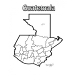 Dibujo para colorear Mapadeguatemala Dibujo Del Mapa De Guatemala Para Pintar Y Colorear guatemala con sus 22 departamentos