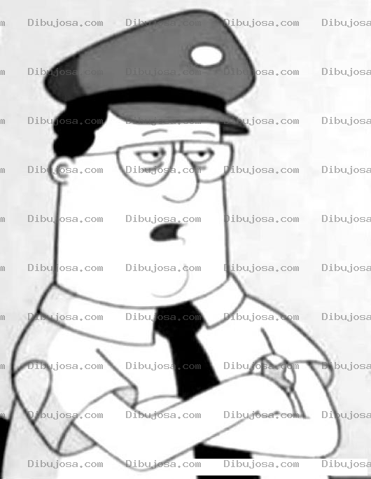 Dibujo para colorear Dibujo De Guardia De Seguridad Para Pintar Y Colorear