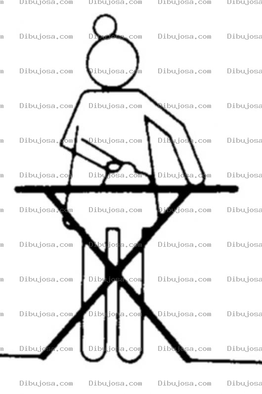 Dibujo para colorear Servicio De Planchado De Ropa Dibujo De Mujer Planchando Ropa En Planchador Para Colorear