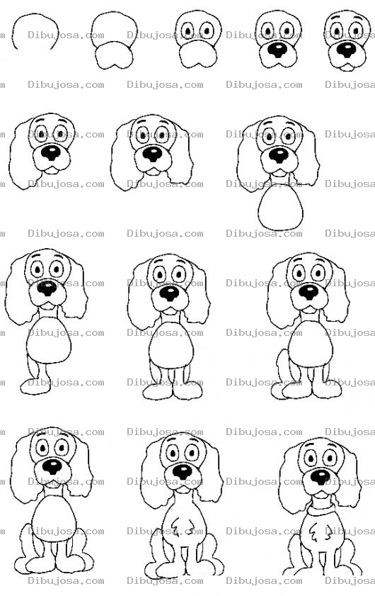 Dibujo para colorear Como Aprender A Dibujar Un Perrito Por Pasos Para Pintar Y Colorear
