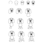 Dibujo para colorear Como Aprender A Dibujar Un Perrito Por Pasos Para Pintar Y Colorear