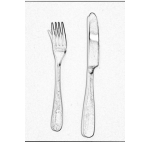 Dibujo para colorear Dibujo De Un Tenedor Y Un Cuchillo Para Colorear