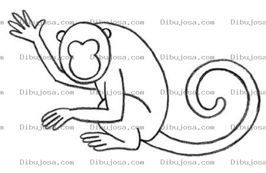 Dibujo para colorear Mono Sin Cara Para Pintar Y Colorear