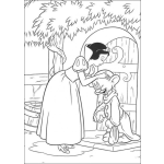 Dibujo para colorear Blancanieves besando a tontin