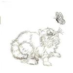 Dibujo para colorear Dibujo De Gato Con Mariposa Para Pintar Y Colorear Gatito Con Mariposita