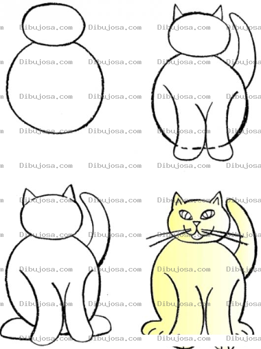 Dibujo para colorear Tutorial Para Aprender A Dibujar A Un Gato Paso Por Paso Dibujo De Gato Facil De Hacer Para Pintar Y Colorear