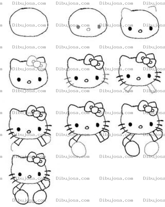 Dibujo para colorear Como Dibujar A La Hello Kitty Paso Por Paso Para Pintar Y Colorear Dibujo De Hellokity