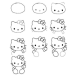 Dibujo para colorear Como Dibujar A La Hello Kitty Paso Por Paso Para Pintar Y Colorear Dibujo De Hellokity