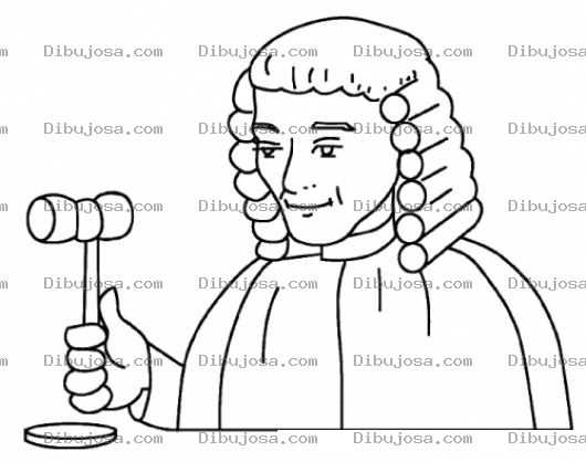 Dibujo para colorear Dibujo De Juez Con Martillo Dando Su Veredicto Ante El Juzgado Para Pintar Y Colorear