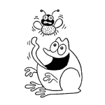 Dibujo para colorear Dibujo De Sapo Tragando A Un Insecto Para Pintar Y Colorear