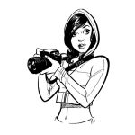 Dibujo para colorear Fotografa Profesional Dibujo De Chica Con Camara Para Pintar Y Colorear