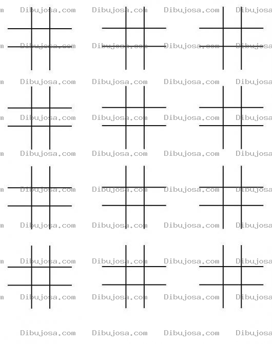 Dibujo para colorear Imprimir Tableros De TOTITO Dibujo De Un Tablero De TicTacToe Imprimible En Una Hoja Para Recortar Y Jugar 12 Juegos De Totito