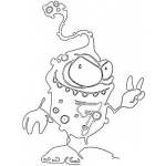 Dibujo para colorear Dibujo De Bacteria Para Pintar Y Colorear La Bacteria Del Colera Virus Germen Y Caries Para Pintar