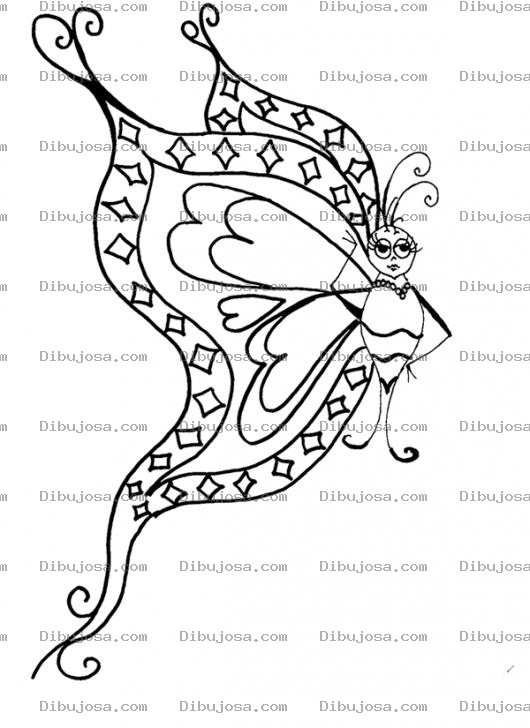 Dibujo para colorear Dibujo De Mariposita Coqueta Para Pintar Y Colorear