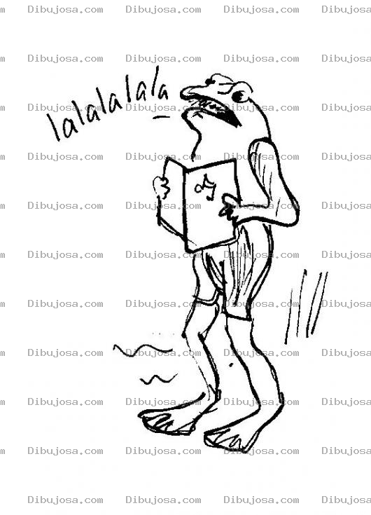 Dibujo para colorear Dibujo De Rana Cantante Para Pintar Y Colorear Ranita Cantando