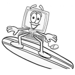Dibujo para colorear Dibujo De Computador Con Tabla De Surf Pra Pintar Y Colorear Pc Surfeando