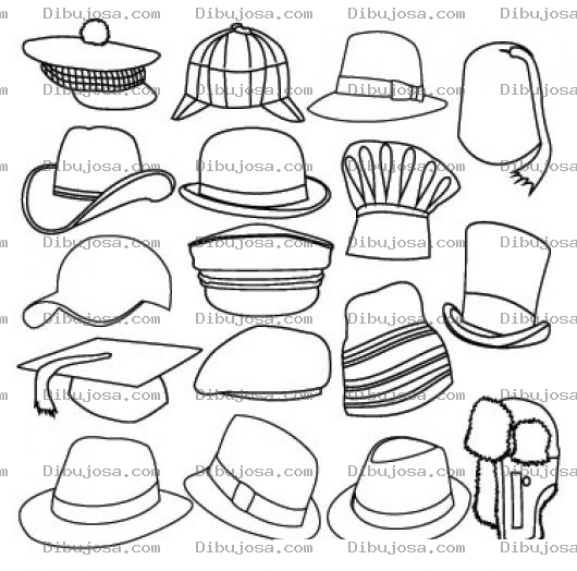 Dibujo para colorear Dibujo De Gorros Y Sombreros Para Pintar Y Colorear Todos Los Tipos De Sombreros