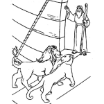 Dibujo para colorear Dibujo De Noe Metiendo Animales Al Arca Para Pintar Y Colorear Noe Con Leon Y Leona