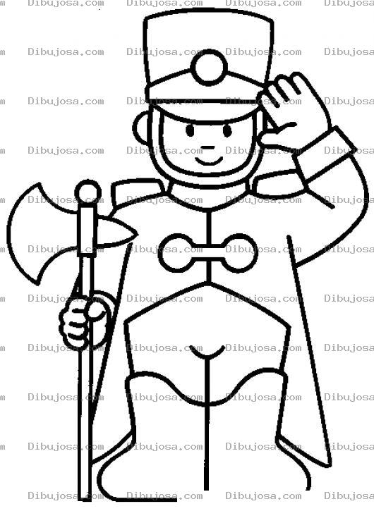 Dibujo para colorear Dibujo De Soldadito Con Hacha Para Pintar Y Colorear