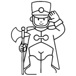 Dibujo para colorear Dibujo De Soldadito Con Hacha Para Pintar Y Colorear