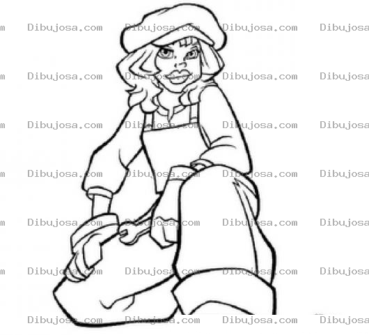Dibujo para colorear Dibujo De Chica Chola Para Pintar Y Colorear Cholita Bonita
