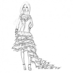 Dibujo para colorear Dibujo De Barbie Con Vestidito Para Pintar Y Colorear