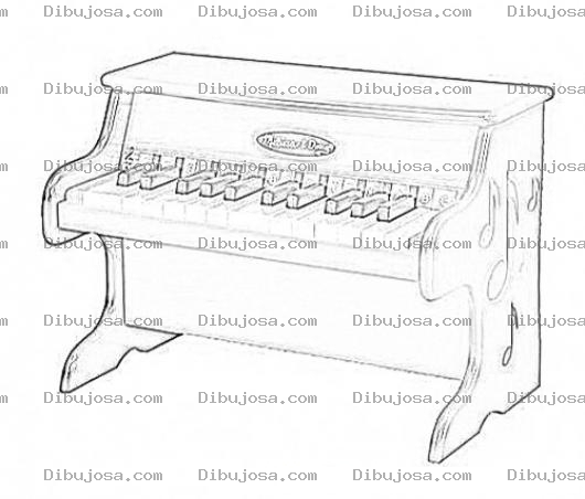 Dibujo para colorear Dibujo De Piano De Juguete Para Pintar Y Colorear