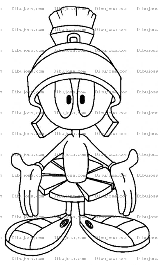 Dibujo para colorear Dibujo De Marvin El Marciano Negrito Para Pintar Y Colorear
