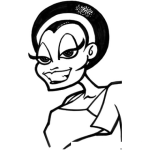 Dibujo para colorear Dibujo De Negrita Con Pelo Afro Para Pintar Y Colorear Una Linda Chica Morena Sonriendo
