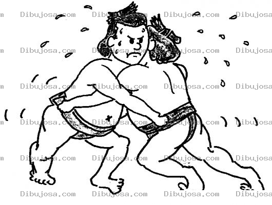 Dibujo para colorear Peleadores De Sumo Para Pintar Y Colorear