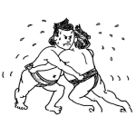 Dibujo para colorear Peleadores De Sumo Para Pintar Y Colorear