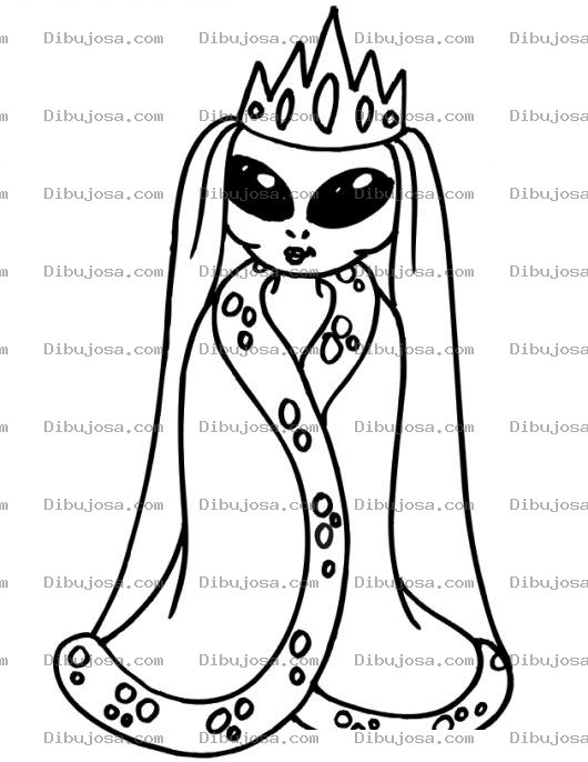 Dibujo para colorear Princesa Extraterrestre Para Pintar Y Colorear Princesa Alienigena