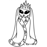 Dibujo para colorear Princesa Extraterrestre Para Pintar Y Colorear Princesa Alienigena