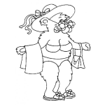 Dibujo para colorear Dibujo De Osa En Calzoneta Para Pintar Y Colorear A Mamaoso En Bikini