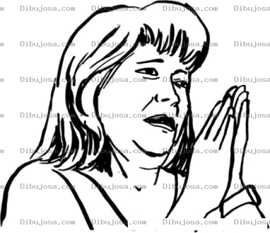 Dibujo para colorear Dibujo De Mujer Rogando Y Suplicando Para Pintar Y Colorear